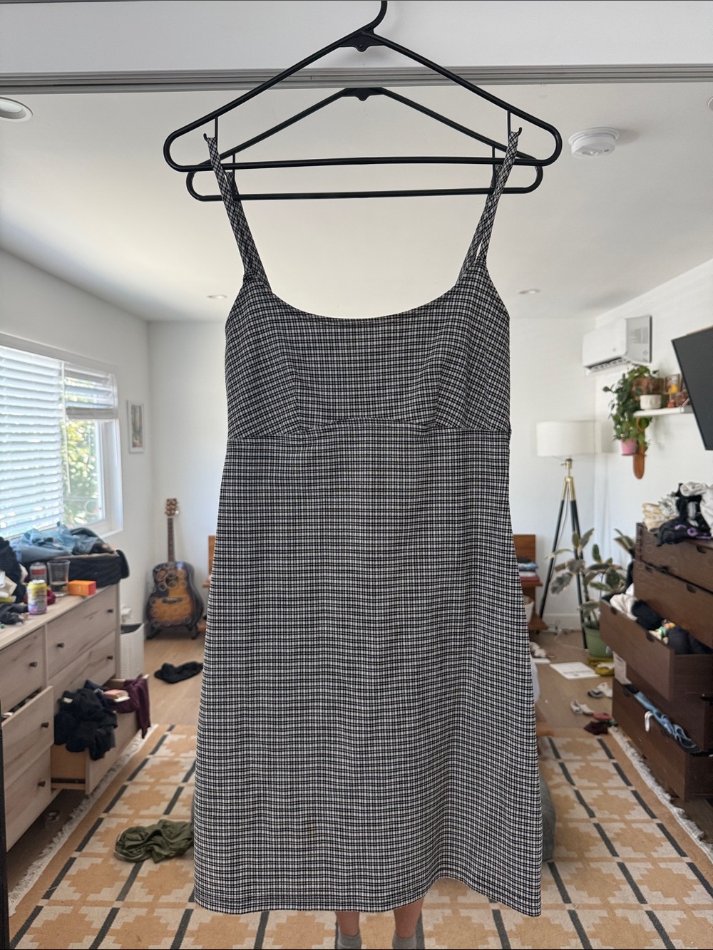 Vintage 90’s Black and White Checkered Cami Dress